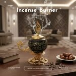 WT73C Arabic Calligraphy Bakhoor Burner | Premium Ceramic Incense Holder | 5"